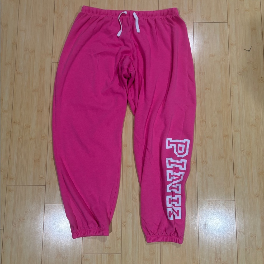 PINK Victoria's Secret Fuchsia Joggers. Size Large